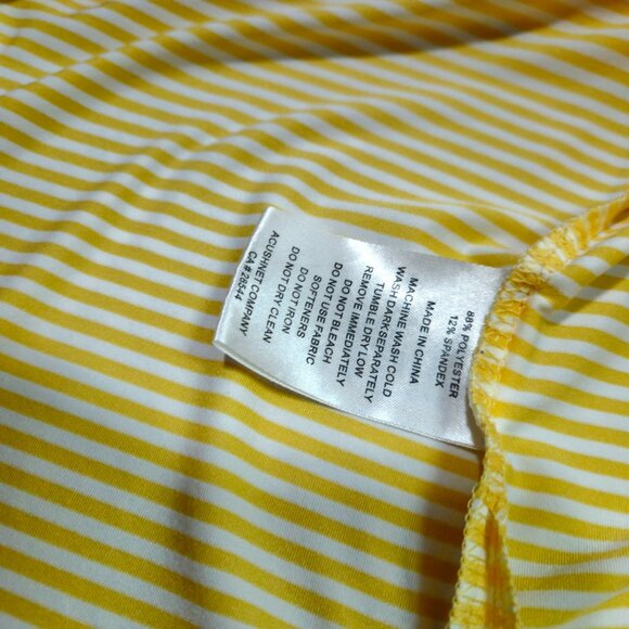 Footjoy FJ Shirt Lot Mens XL Red White - yellow Stripe Golf Performance Stretch - Picture 5 of 16